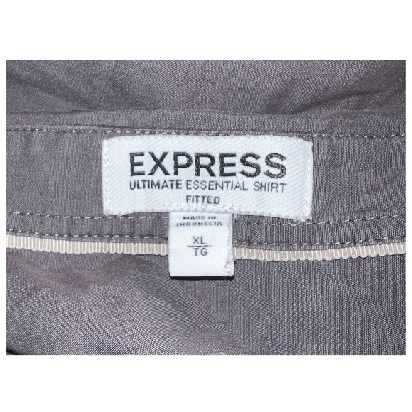 EXPRESS - Ultimate Essential Shirt - Charcoal Button Down Long Sleeve Size XL - Picture 5 of 7
